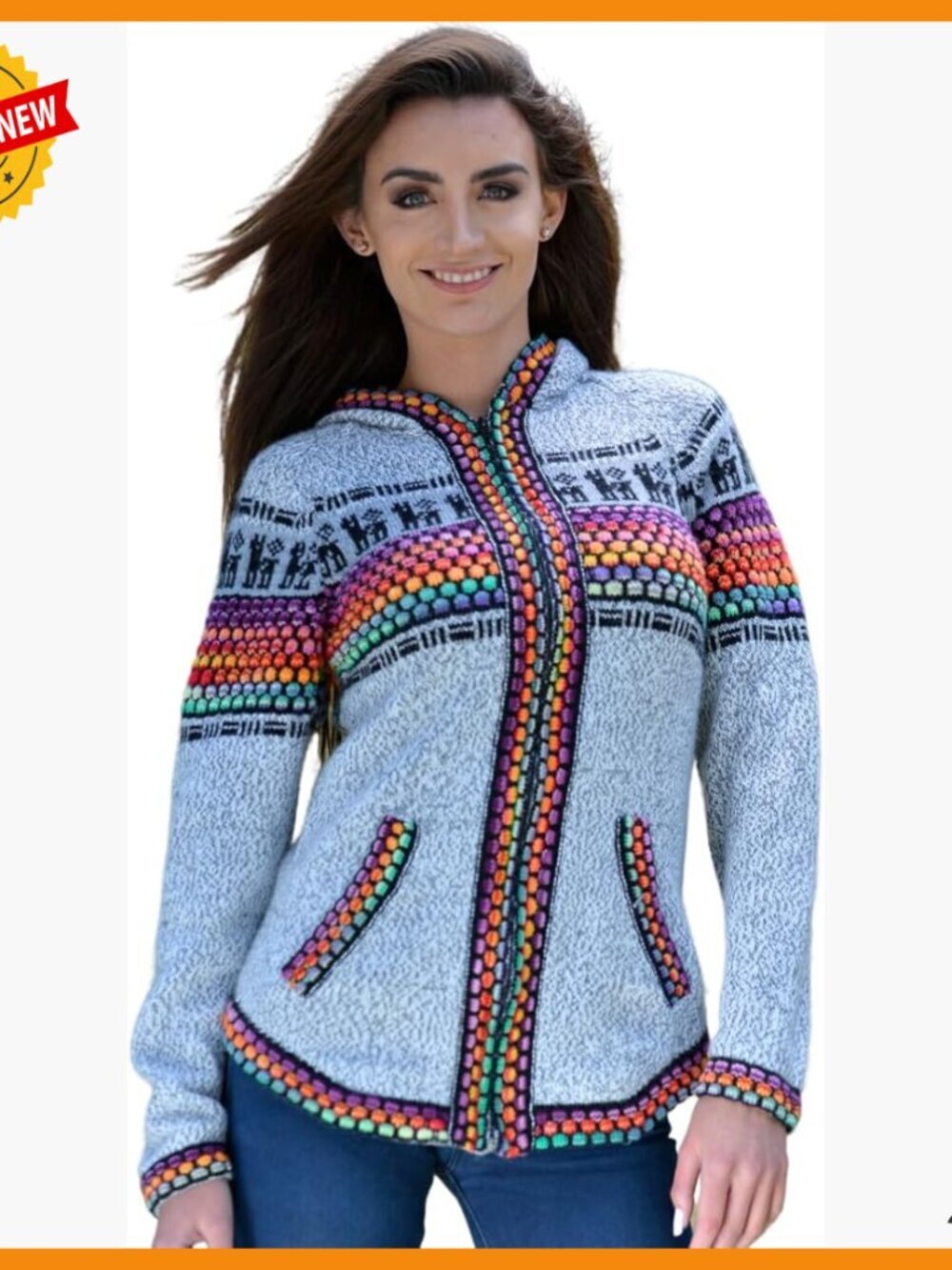 Lightweight Alpaca Cardigan Sweater for Women, Soft Pullover, Winter Wear